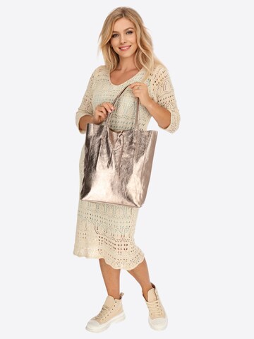 SevaBags Shopper 'Shopper Tasche Damen in Metallic Echtleder' in Brown