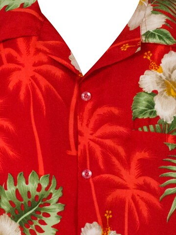 King Kameha Shirt 'Small Flower' in Red