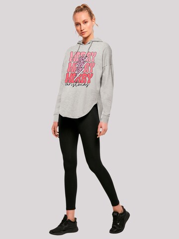 F4NT4STIC Sweatshirt 'Merry Christmas Print Leo Print' in Grijs