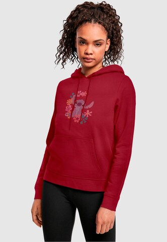 ABSOLUTE CULT Sweatshirt 'Lilo and Stitch -Circle' in Rood: voorkant