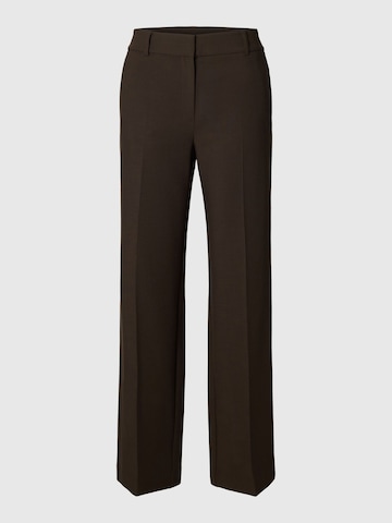 Wide Leg Pantalon à plis SELECTED en marron