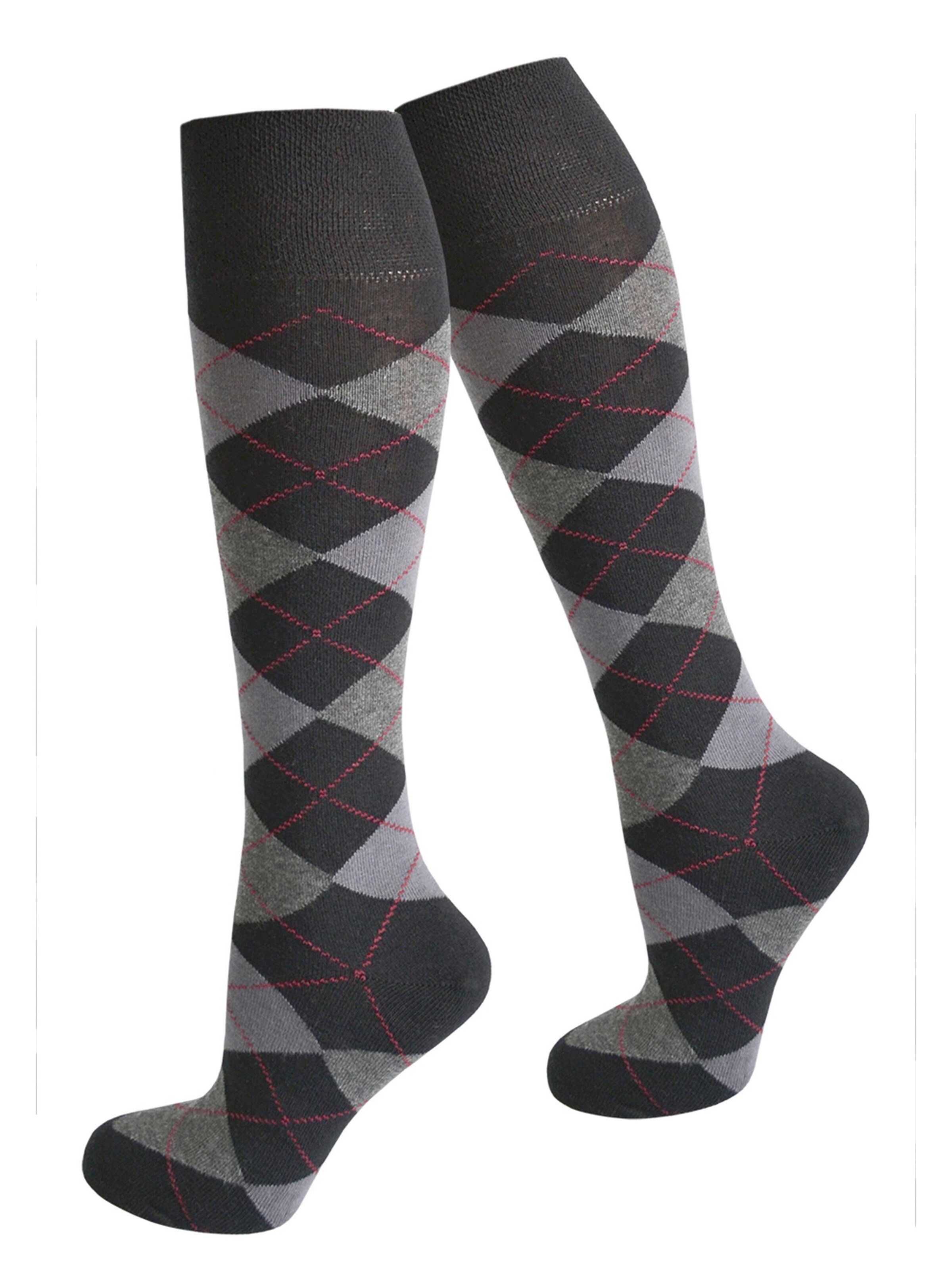 normani Kniestrümpfe 'Karo' in Blau