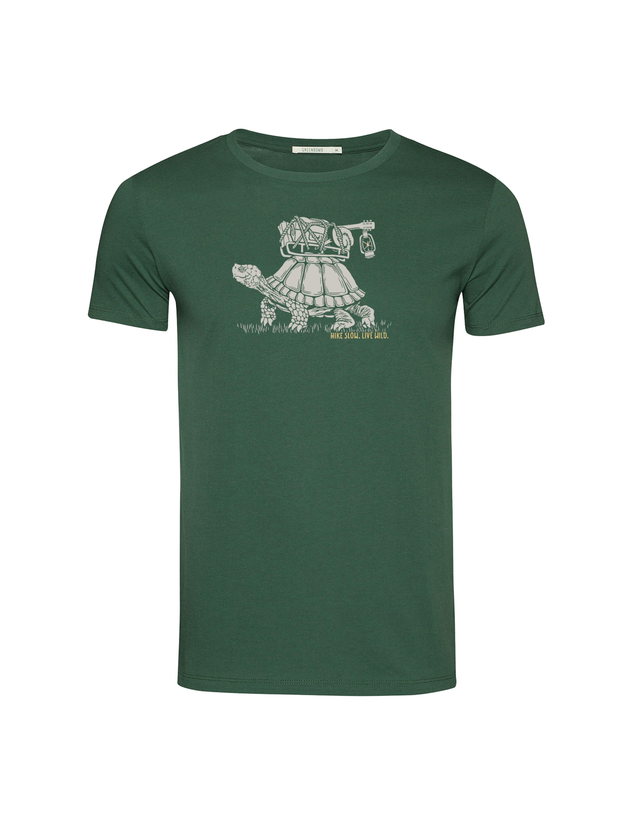 GREENBOMB Shirt 'Guide Turtle Walk' in Groen: voorkant