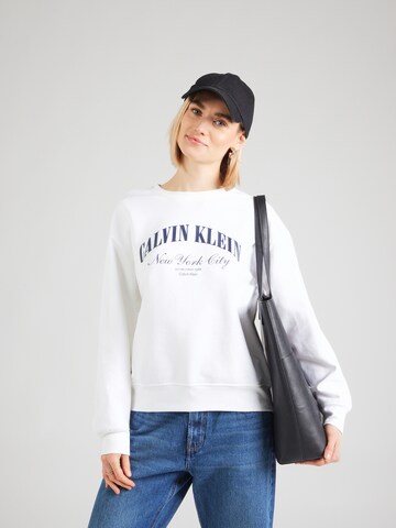 Calvin Klein Jeans Szabványos Tréning póló 'Varsity' - fehér: elől