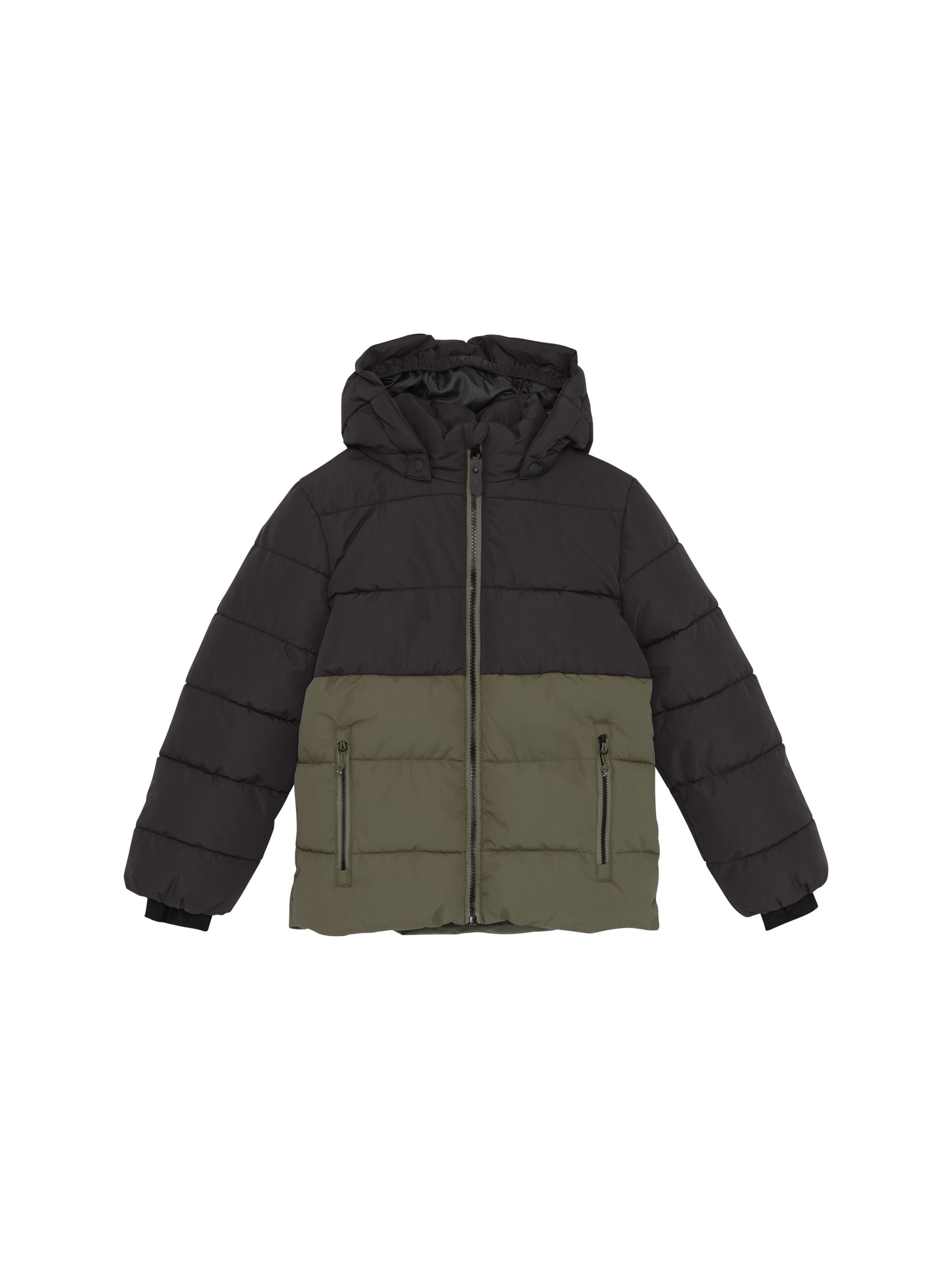 Veste d’hiver ' COJacket Quilt - Colorblock ' COLOR KIDS en vert : devant