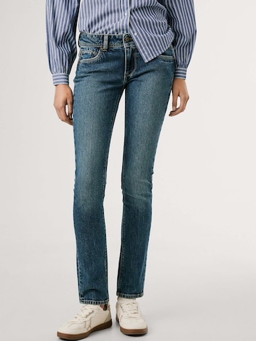 Coupe slim Jean Pepe Jeans en bleu : devant
