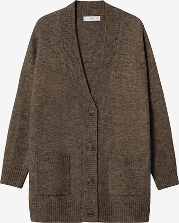 MANGO Knit Cardigan 'Taldora' in Brown: front