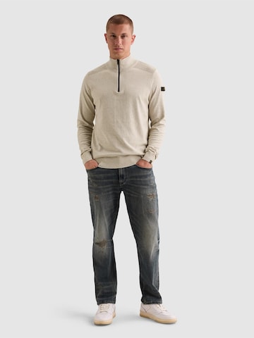 PME Legend Pullover 'Pullover in 100% cotton with half-zip' i beige