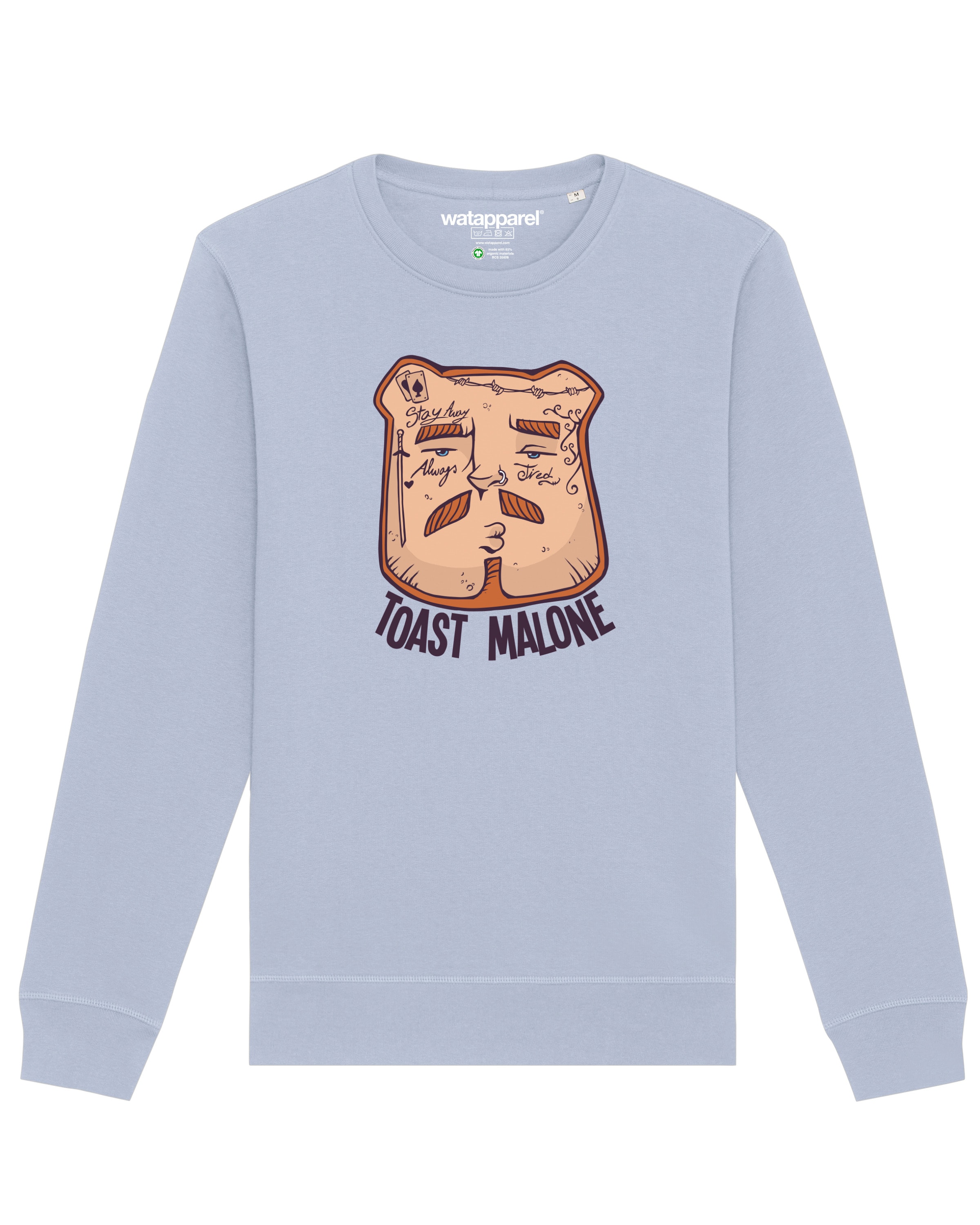 Sweat-shirt ' Toast Malone ' Watapparel en bleu : devant