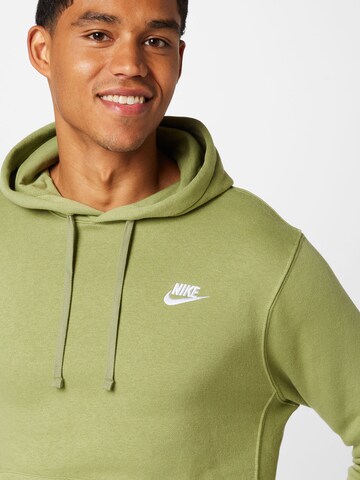 zaļš Nike Sportswear Standarta piegriezums Sportisks džemperis 'Club Fleece'