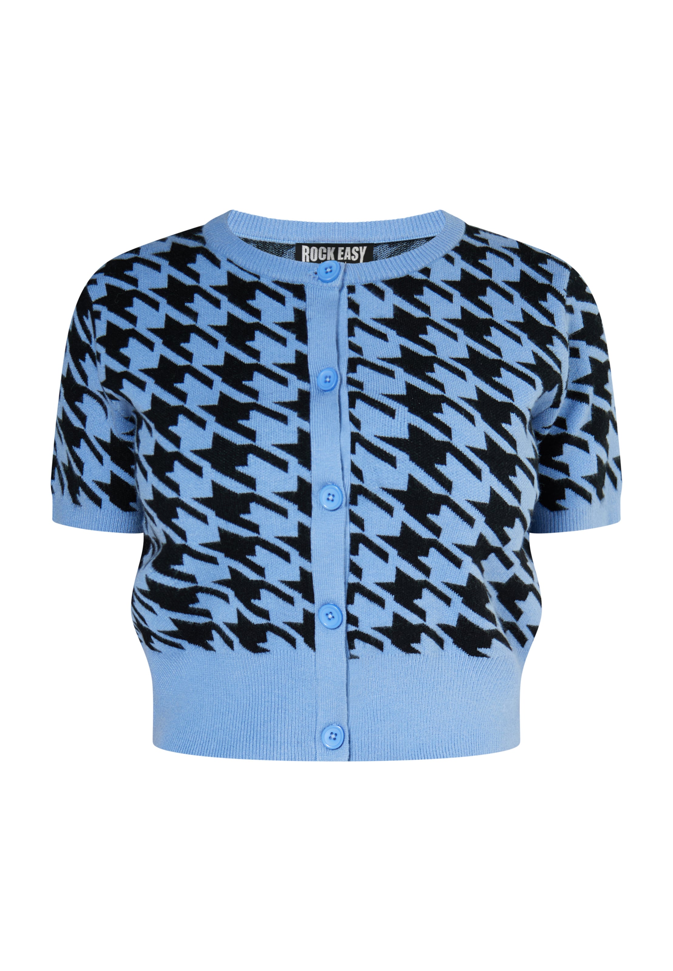 ROCKEASY Gebreid vest in Blauw: voorkant