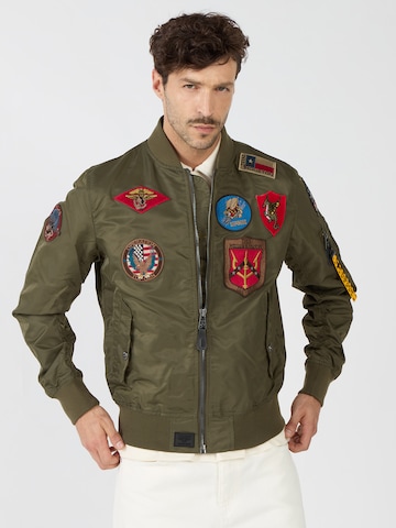 TOP GUN Bomberjacke ' TG2024001 ' in Grün: Vorderseite