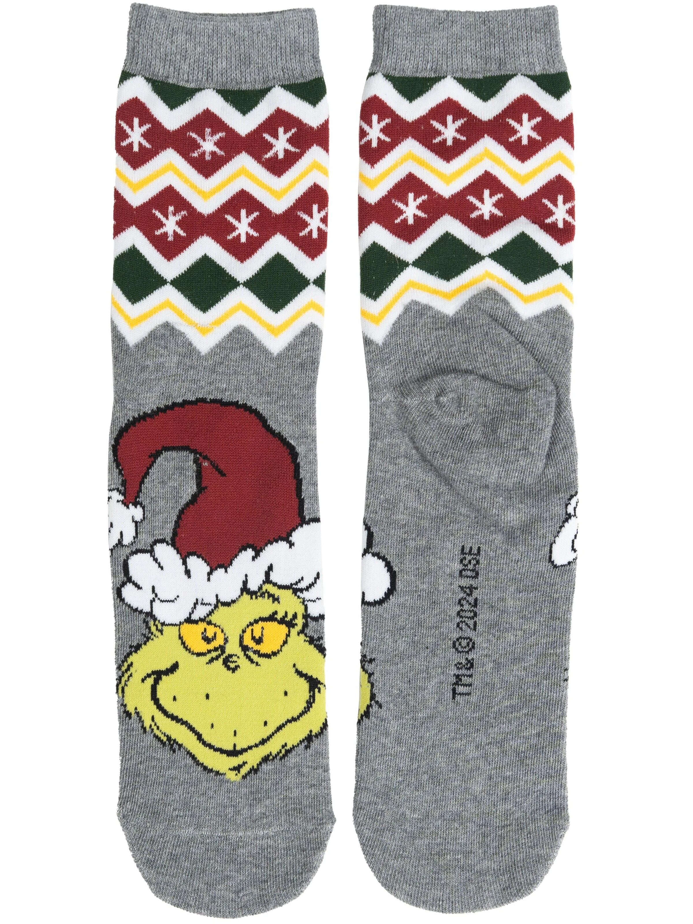 The Grinch Socks 'XMAS' in Grey