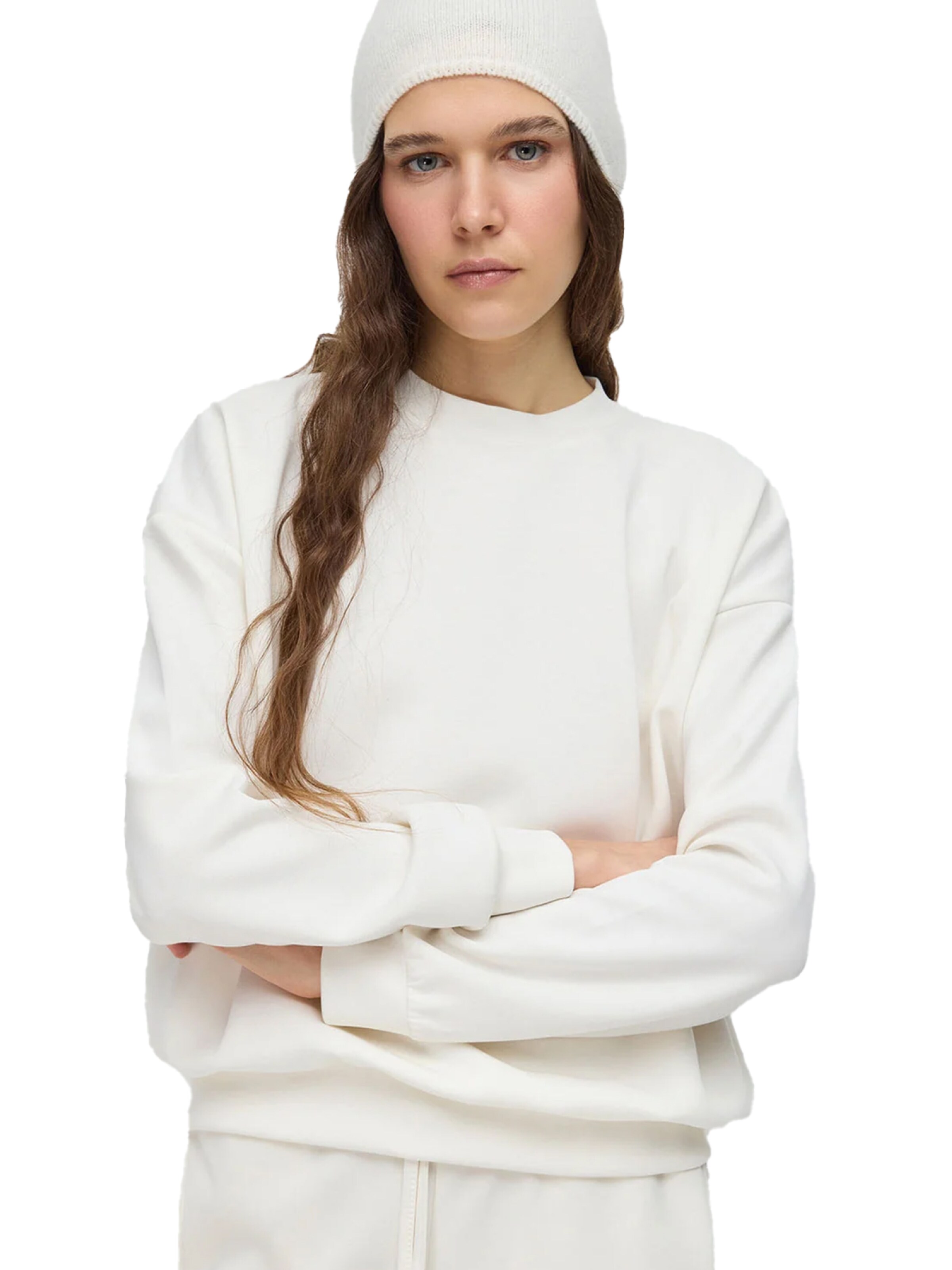 Sweat-shirt No Matter What en beige : devant