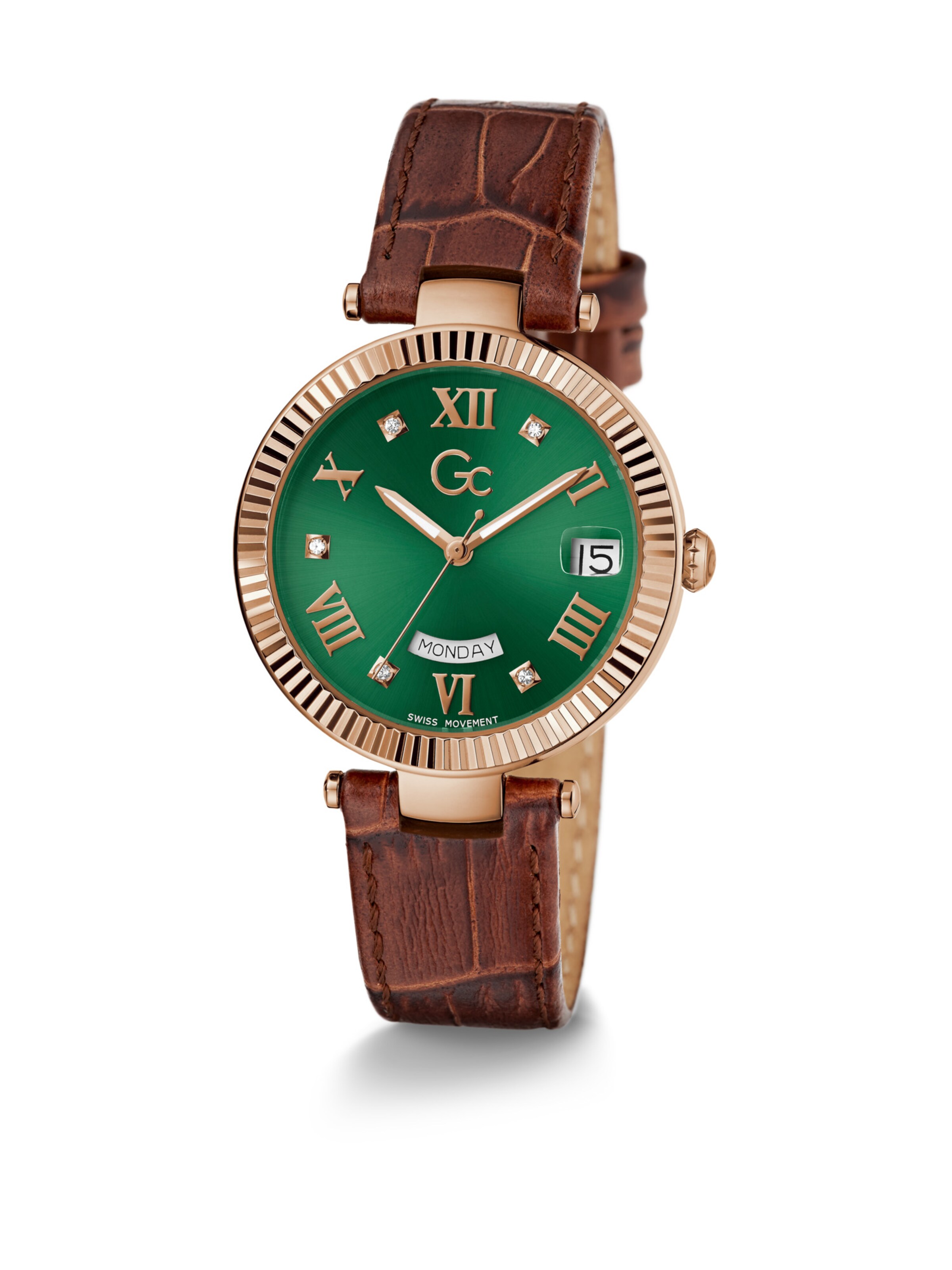 Gc Analog Watch 'Flair' in Brown: front