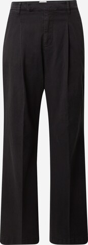 MUSTANG Loose fit Pleat-Front Pants 'Lola' in Black: front