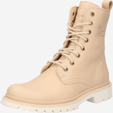 PANAMA JACK Lace-Up Ankle Boots 'Florida' in Beige: front