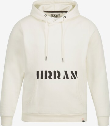 STHUGE Zip-Up Hoodie in Beige: front