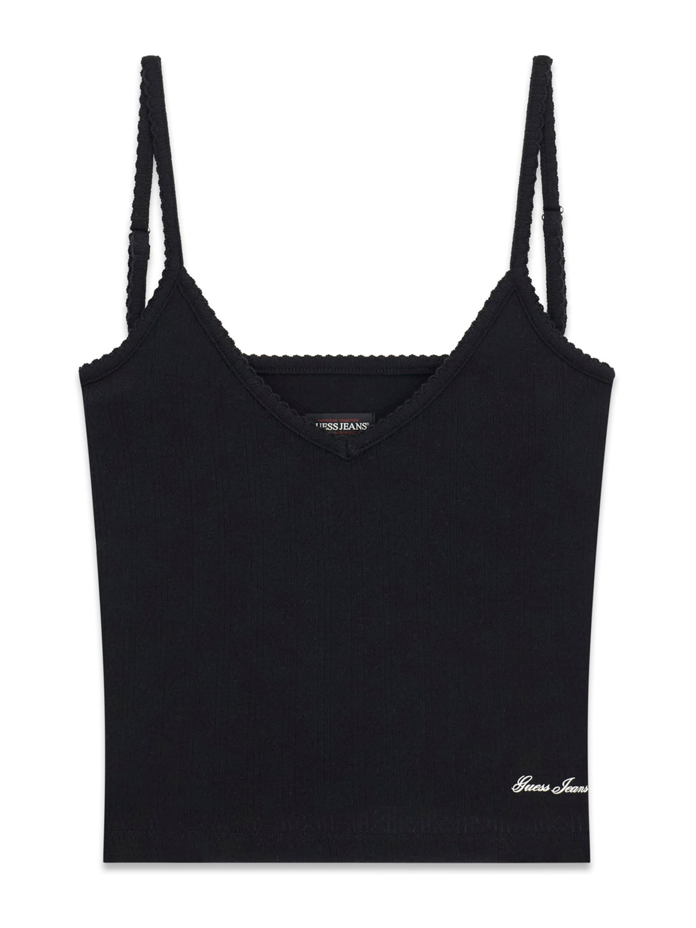GUESS JEANS Топ в черно: отпред