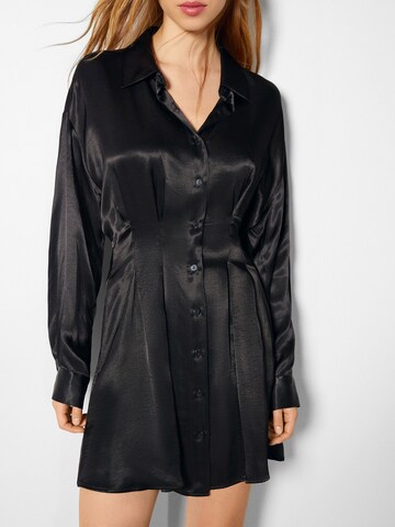 Bershka Shirt dress in Black