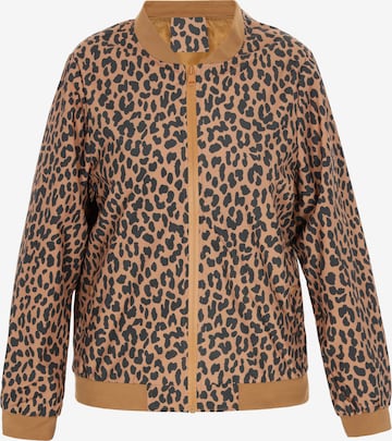 swirly Between-Season Jacket in Brown: front