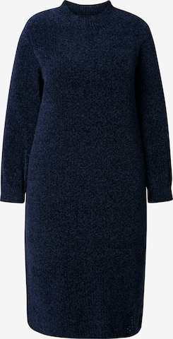 Robes en maille Ulla Popken en bleu : devant