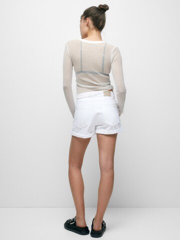 Loosefit Jean Pull&Bear en blanc