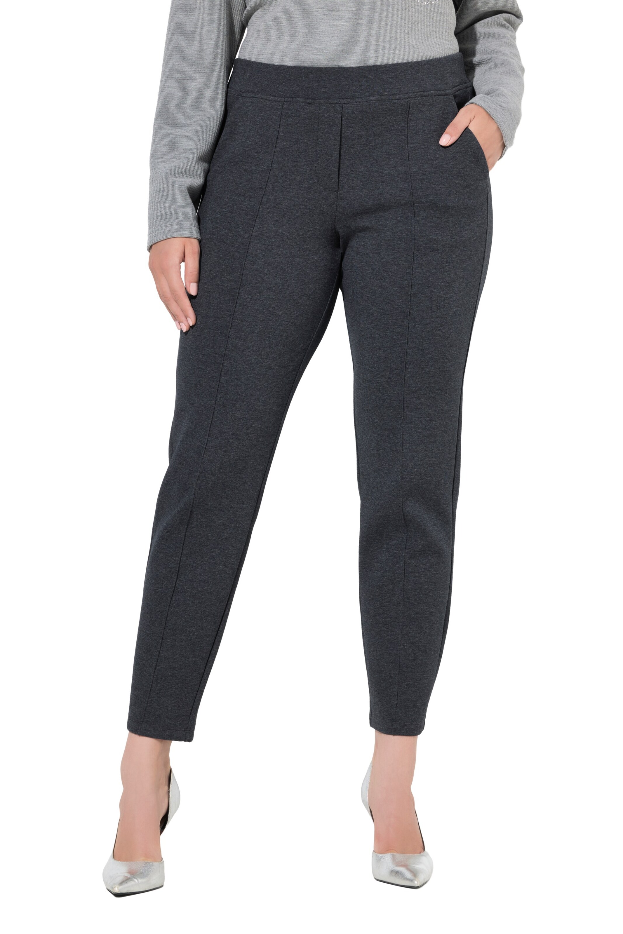 Ulla Popken Regular Hose in Grau: Vorderseite