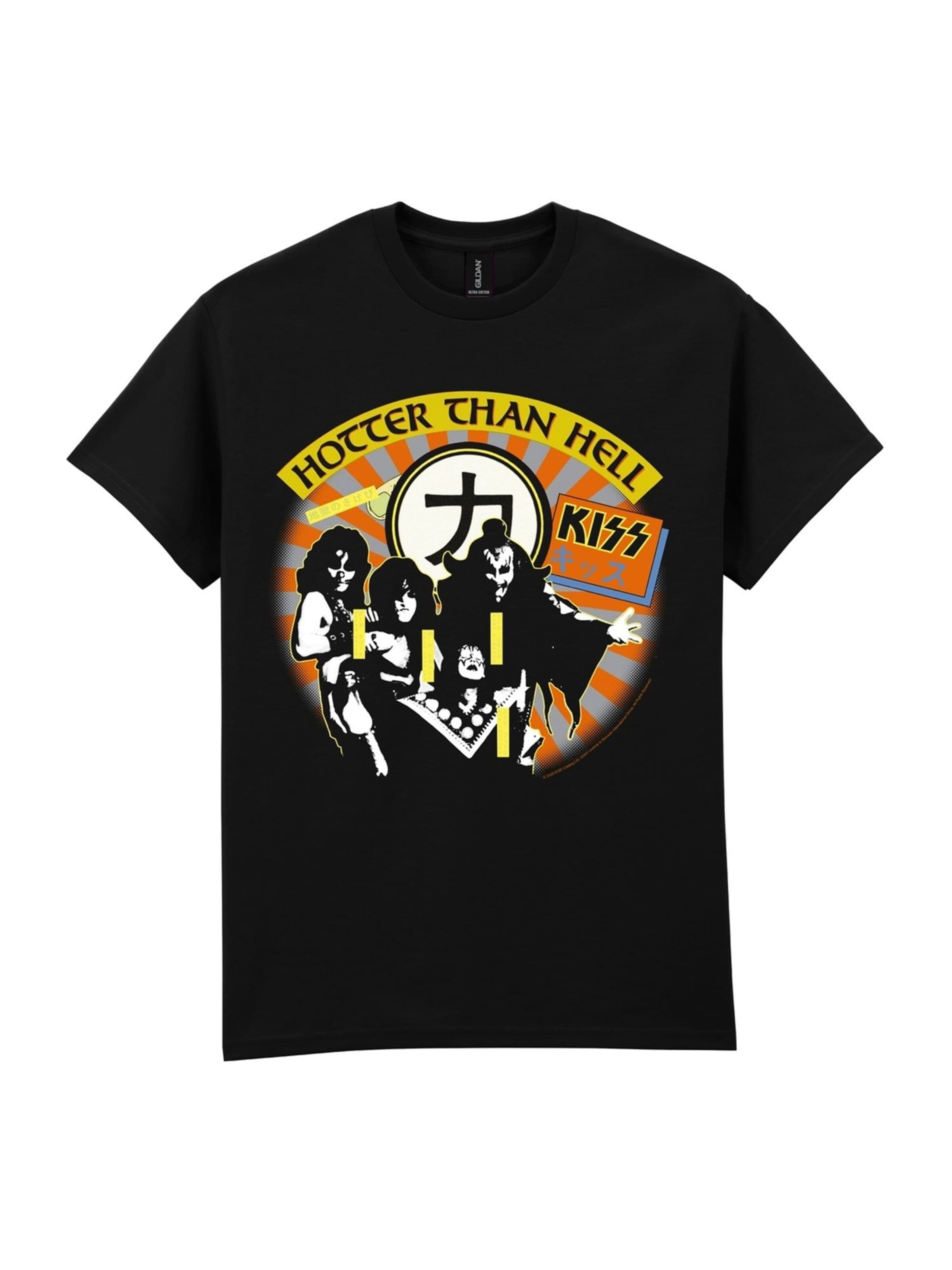 Kiss Shirt 'Hotter Than Hell' in Black: front