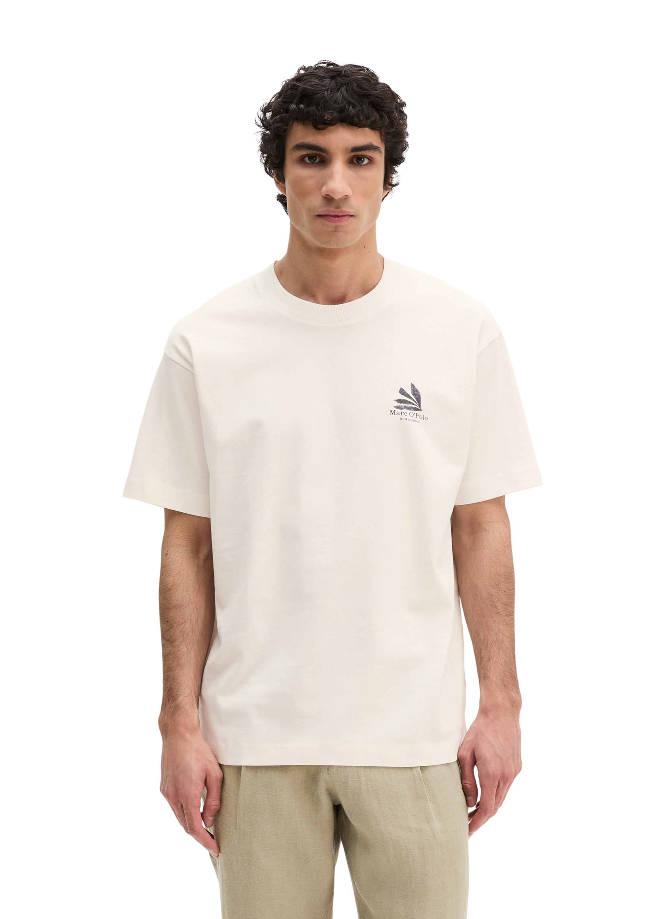 T-Shirt Marc O'Polo en blanc : devant
