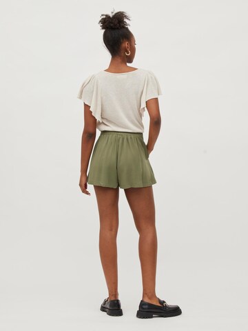 VILA Loose fit Pleat-Front Pants 'Sedona' in Green