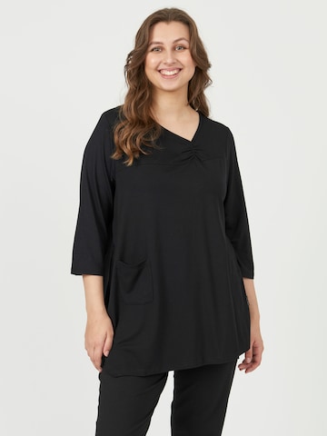 Pont Neuf Blouse 'Annastacia' in Zwart: voorkant