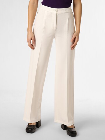 Marc Cain Regular Pleated Pants 'Marlene' in Beige: front