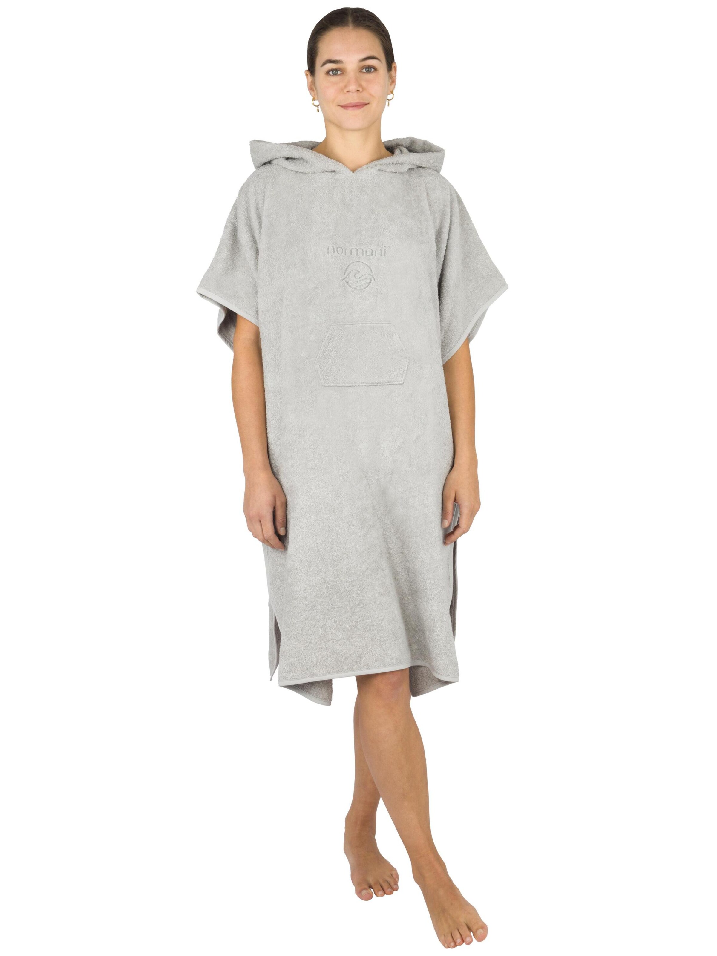 normani Badjas kort 'Sitra' in Grijs: voorkant