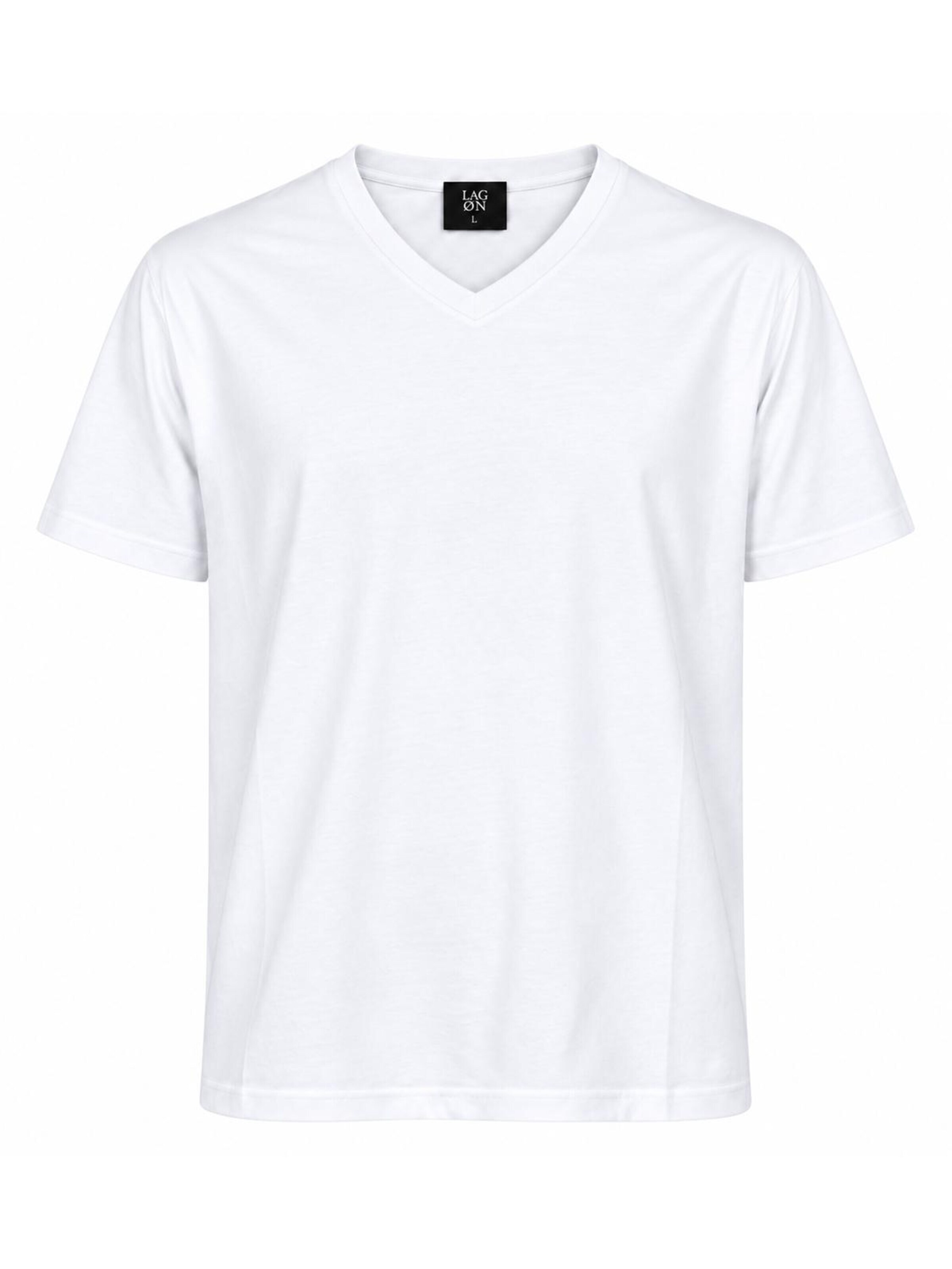 LAGØN Shirt 'LAGØN Pima V-Neck' in White: front