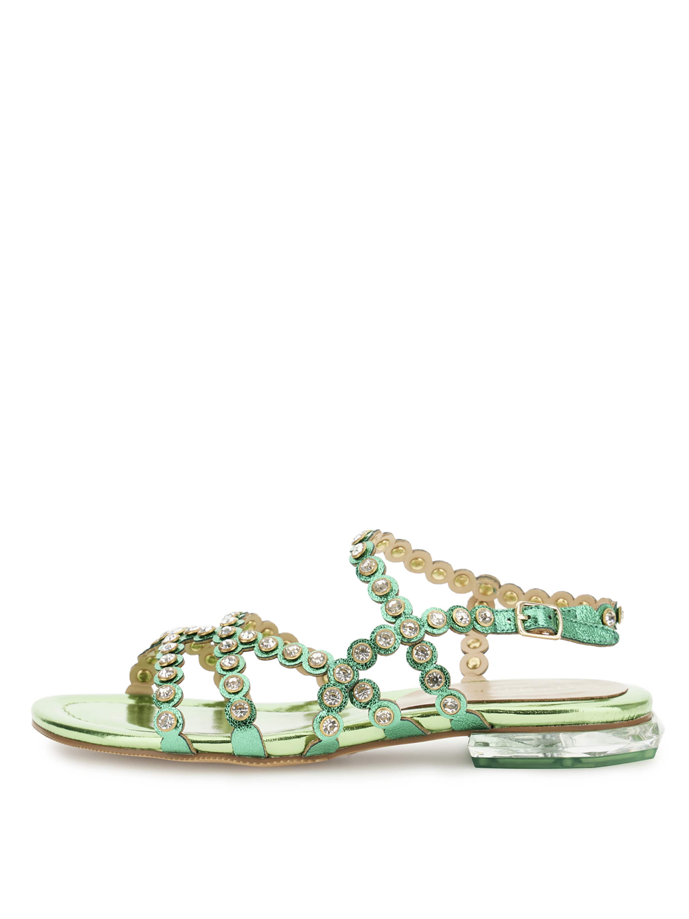 Sandalo con cinturino di CAFè NOIR in verde: frontale