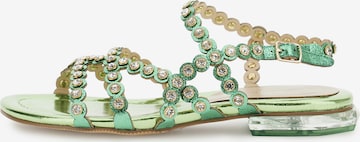 Sandalo con cinturino di CAFè NOIR in verde: frontale