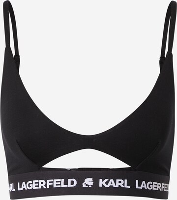 Karl Lagerfeld Triangle Bra 'Peephole' in Black: front