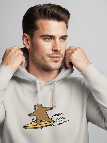 Neverless Sweatshirt 'Surfing Bear'‌‌‌‌‌ in Beige
