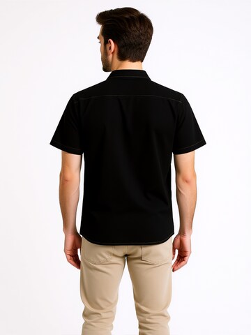 Hawaiihemdshop.de Regularny krój Koszula 'Hawaiihemd "Black Elegance"' w kolorze czarny