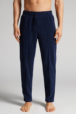 INTIMISSIMI Regular Pleat-Front Pants in Blue: front