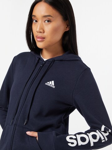 ADIDAS SPORTSWEAR Athletic Zip-Up Hoodie 'Essentials Logo ' in Blue