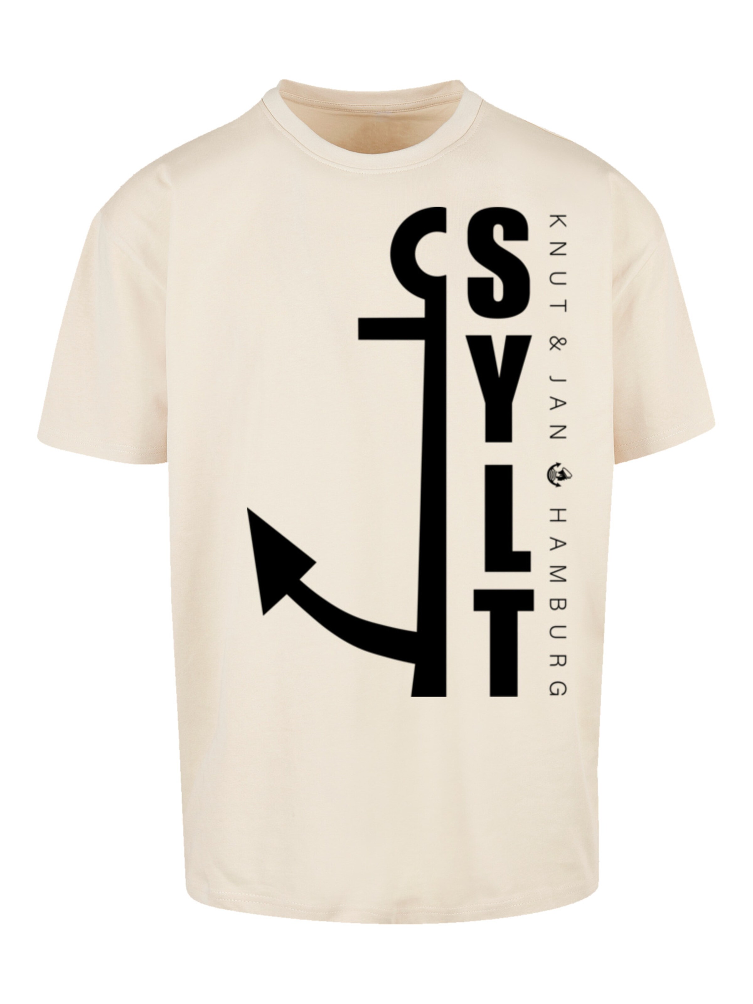 T-Shirt 'Sylt Anker Knut & Jan Hamburg' F4NT4STIC en beige : devant
