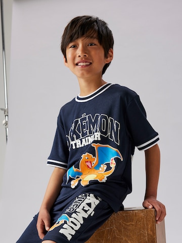 NAME IT Тениска 'NKMMORIS POKEMON' в синьо: отпред