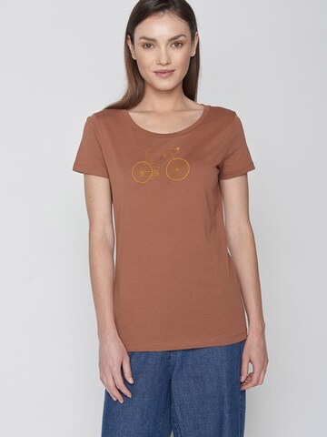 GREENBOMB Shirt 'Bike Classic' in Brown: front