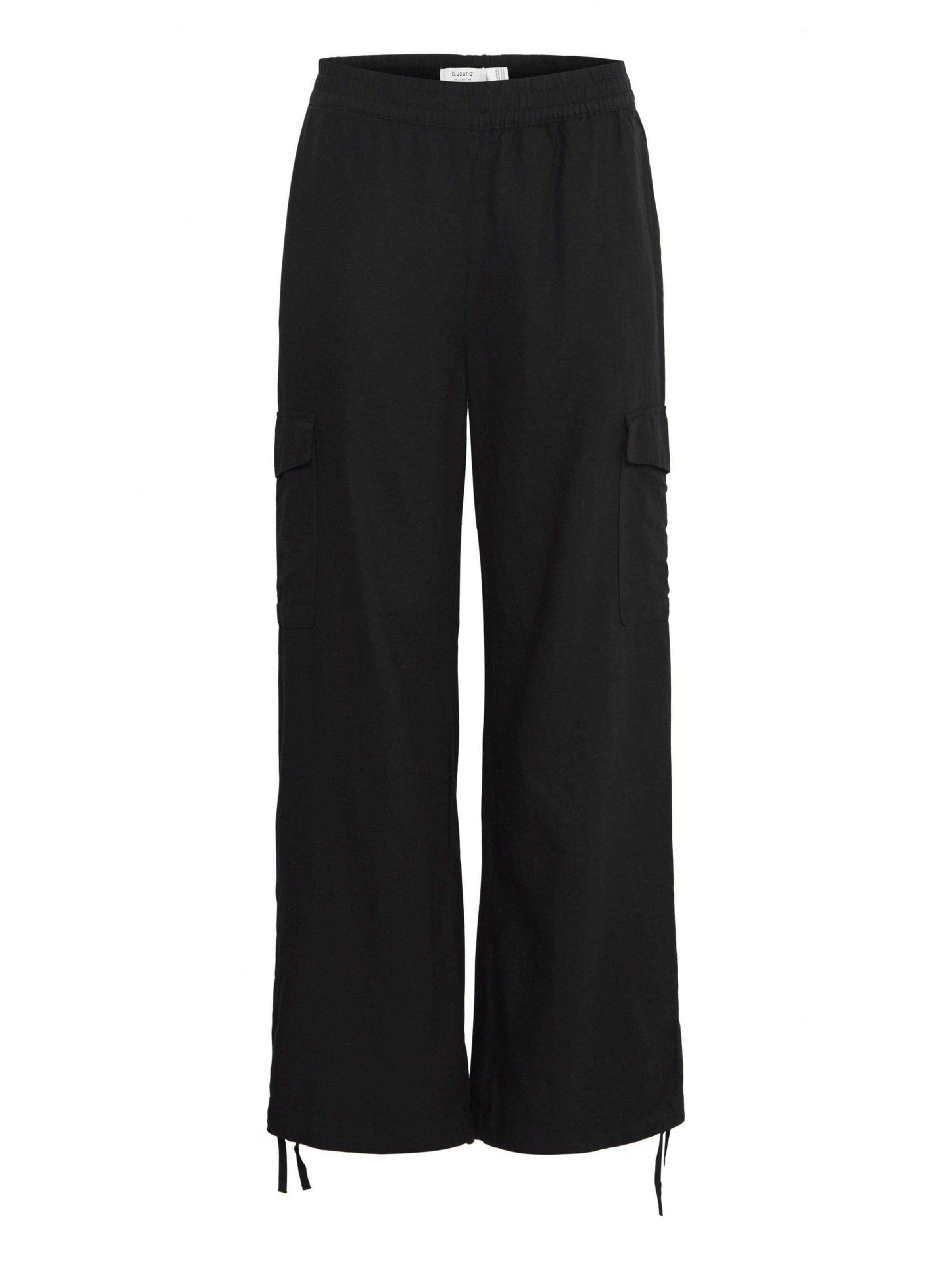 b.young - Perna larga Calças cargo 'Alakka' em preto: frente