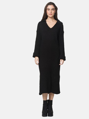 Abito in maglia di Elara in nero: frontale