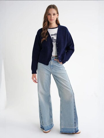 MixRay Gebreid vest in Blauw