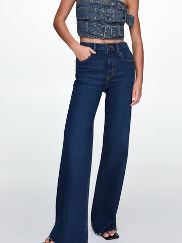 Pull&Bear Wide leg Jeans i blå: framsida