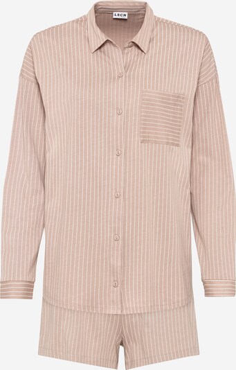 LSCN by LASCANA Pyjama in beige / weiß, Produktansicht